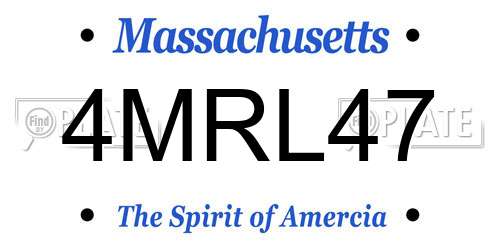 4MRL47 Massachusetts License Plate