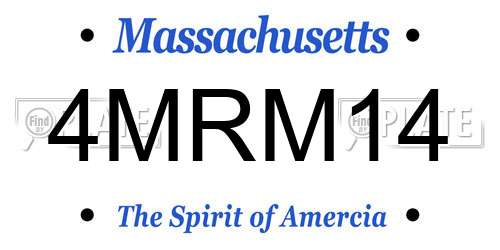 4MRM14 Massachusetts License Plate