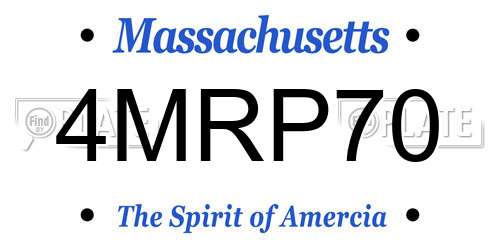 4MRP70 Massachusetts License Plate