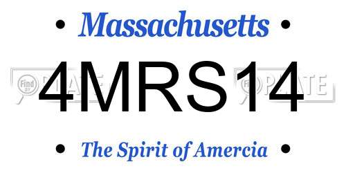 4MRS14 Massachusetts License Plate