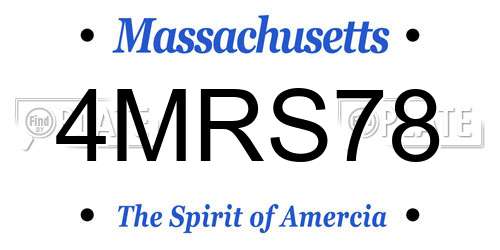 4MRS78 Massachusetts License Plate