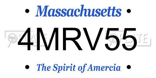 4MRV55 Massachusetts License Plate