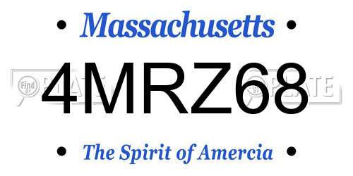 4MRZ68 Massachusetts License Plate