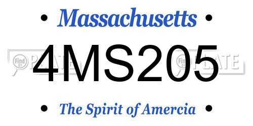 4MS205 Massachusetts License Plate