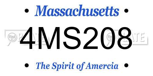 4MS208 Massachusetts License Plate