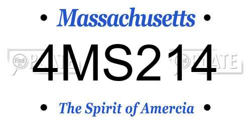 4MS214 Massachusetts License Plate