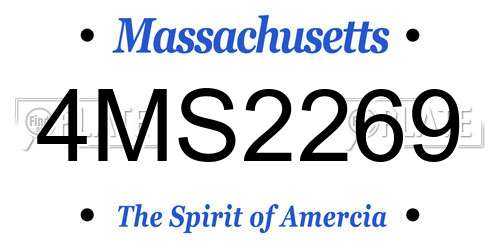 4MS2269 Massachusetts License Plate