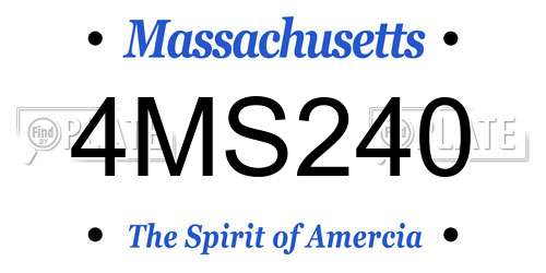 4MS240 Massachusetts License Plate