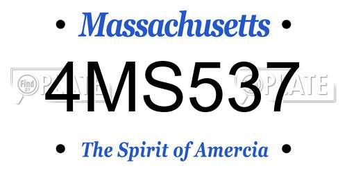 4MS537 Massachusetts License Plate