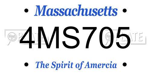 4MS705 Massachusetts License Plate