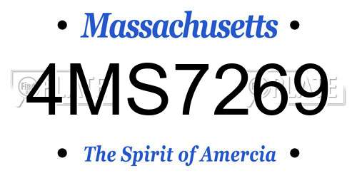 4MS7269 Massachusetts License Plate