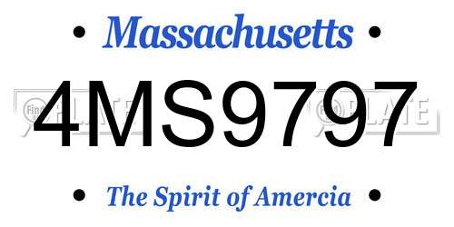 4MS9797 Massachusetts License Plate