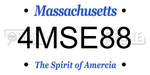4MSE88 Massachusetts License Plate