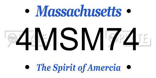 4MSM74 Massachusetts License Plate