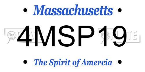 4MSP19 Massachusetts License Plate