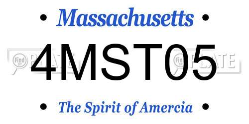 4MST05 Massachusetts License Plate