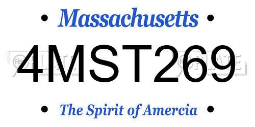 4MST269 Massachusetts License Plate