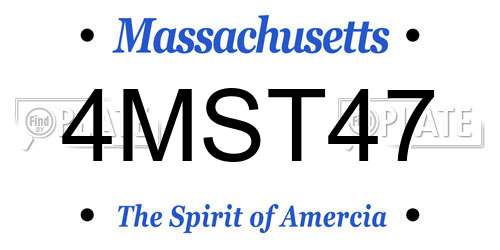 4MST47 Massachusetts License Plate