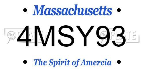 4MSY93 Massachusetts License Plate