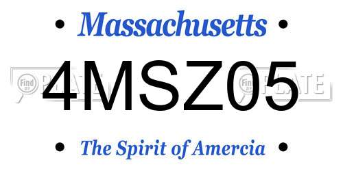 4MSZ05 Massachusetts License Plate