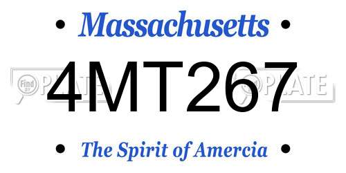 4MT267 Massachusetts License Plate