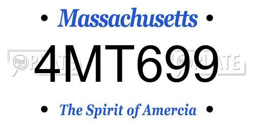 4MT699 Massachusetts License Plate