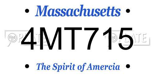 4MT715 Massachusetts License Plate
