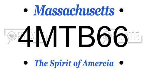 4MTB66 Massachusetts License Plate