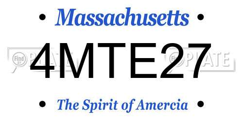4MTE27 Massachusetts License Plate