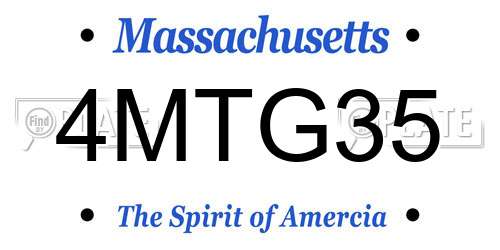 4MTG35 Massachusetts License Plate