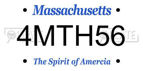 4MTH56 Massachusetts License Plate