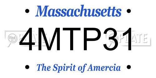 4MTP31 Massachusetts License Plate