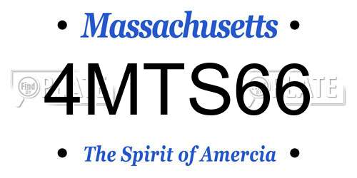 4MTS66 Massachusetts License Plate