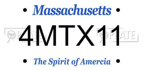 4MTX11 Massachusetts License Plate