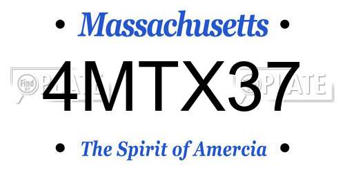 4MTX37 Massachusetts License Plate