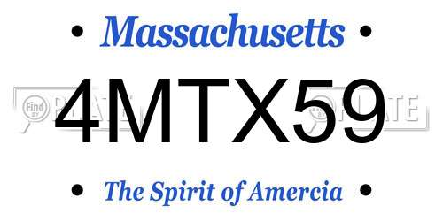 4MTX59 Massachusetts License Plate