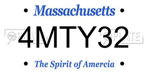 4MTY32 Massachusetts License Plate