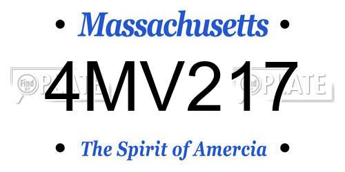 4MV217 Massachusetts License Plate