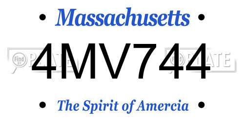 4MV744 Massachusetts License Plate