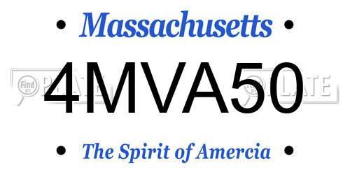 4MVA50 Massachusetts License Plate