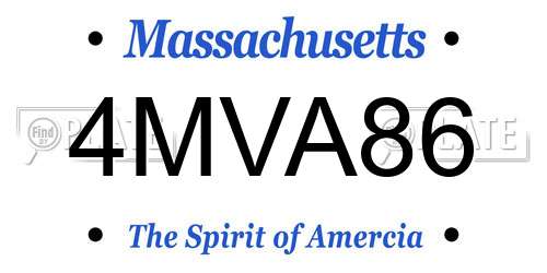 4MVA86 Massachusetts License Plate