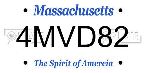 4MVD82 Massachusetts License Plate