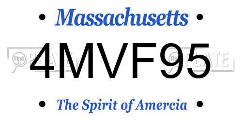 4MVF95 Massachusetts License Plate