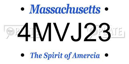 4MVJ23 Massachusetts License Plate