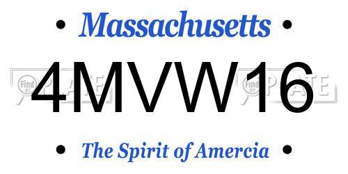 4MVW16 Massachusetts License Plate