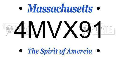 4MVX91 Massachusetts License Plate