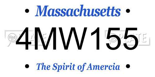 4MW155 Massachusetts License Plate