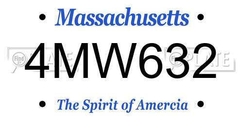 4MW632 Massachusetts License Plate