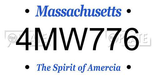 4MW776 Massachusetts License Plate