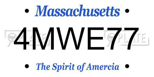 4MWE77 Massachusetts License Plate
